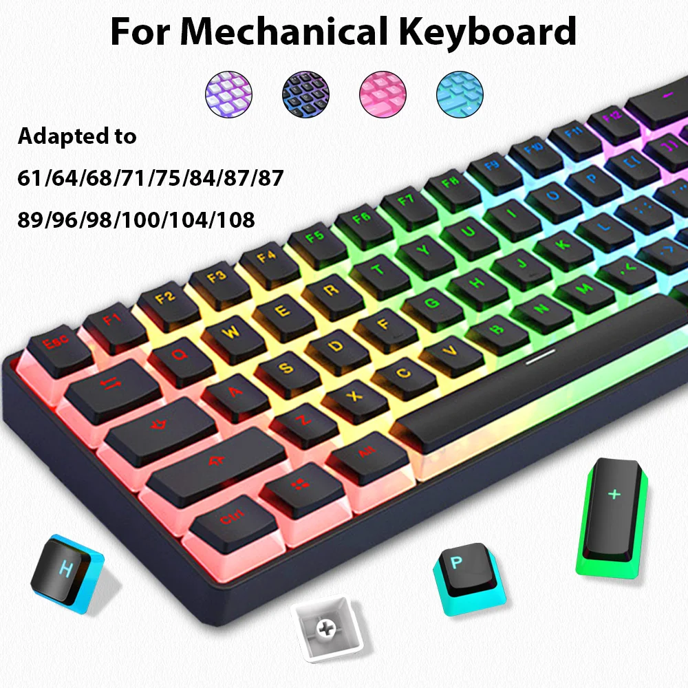 Synthesizer Keyboard 61 Key - 129 Keys Pudding Keycaps PBT Double