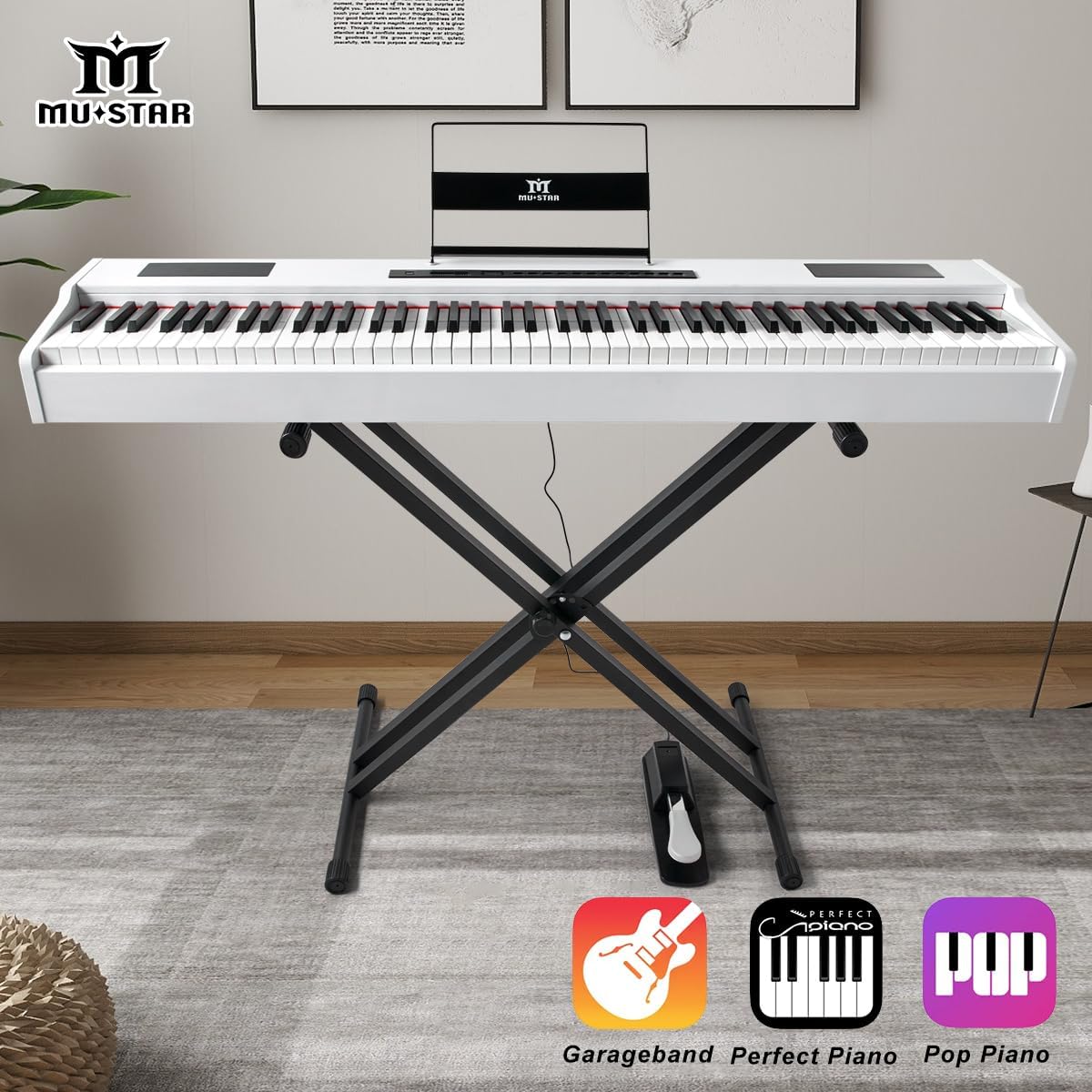 Digital Piano 88 Key Weighted - MUSTAR Digital Piano Keyboard 88 Keys