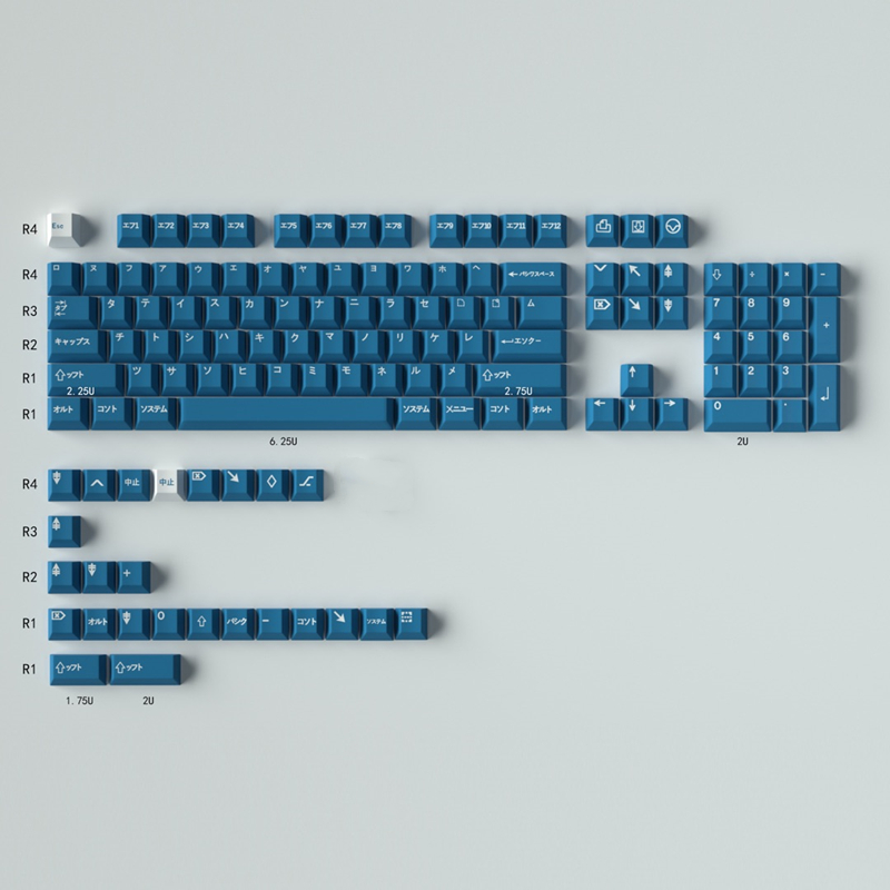 Synthesizer Keyboard 61 Key - GMK KATAKANA Black/Blue 129 Keys PBT