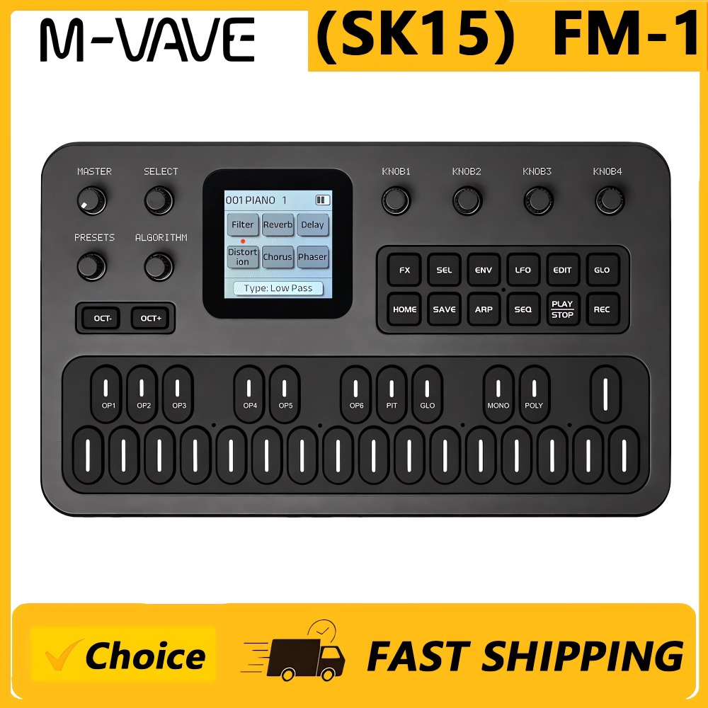 M-VAVE（SK15）FM-1 Synthesizer,  - огляд і ціна Groovebox Drum Machine