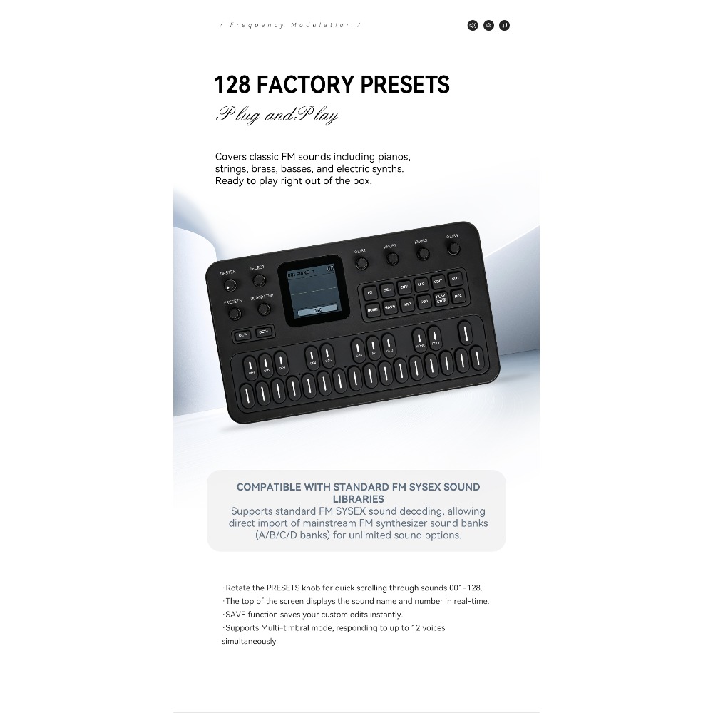 M-VAVE（SK15）FM-1 Synthesizer,  - огляд і ціна Groovebox Drum Machine