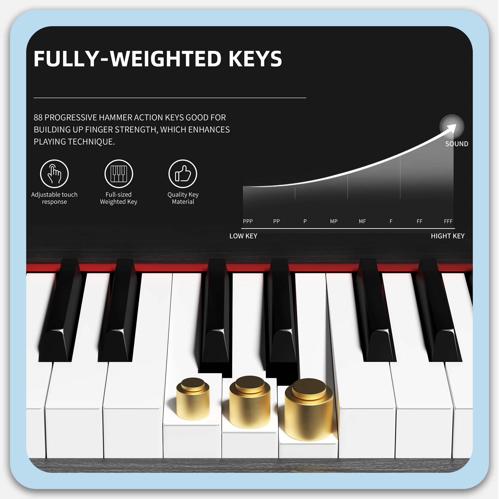 88 Key Upright Digital Piano W - огляд і ціна Digital Piano 88 Key Weighted