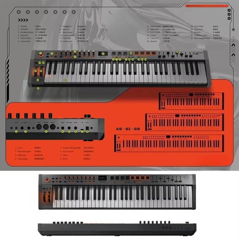 MIDIPLUS X8 MAX Portable USB M - огляд і ціна Midi Keyboard Controller 88 Key